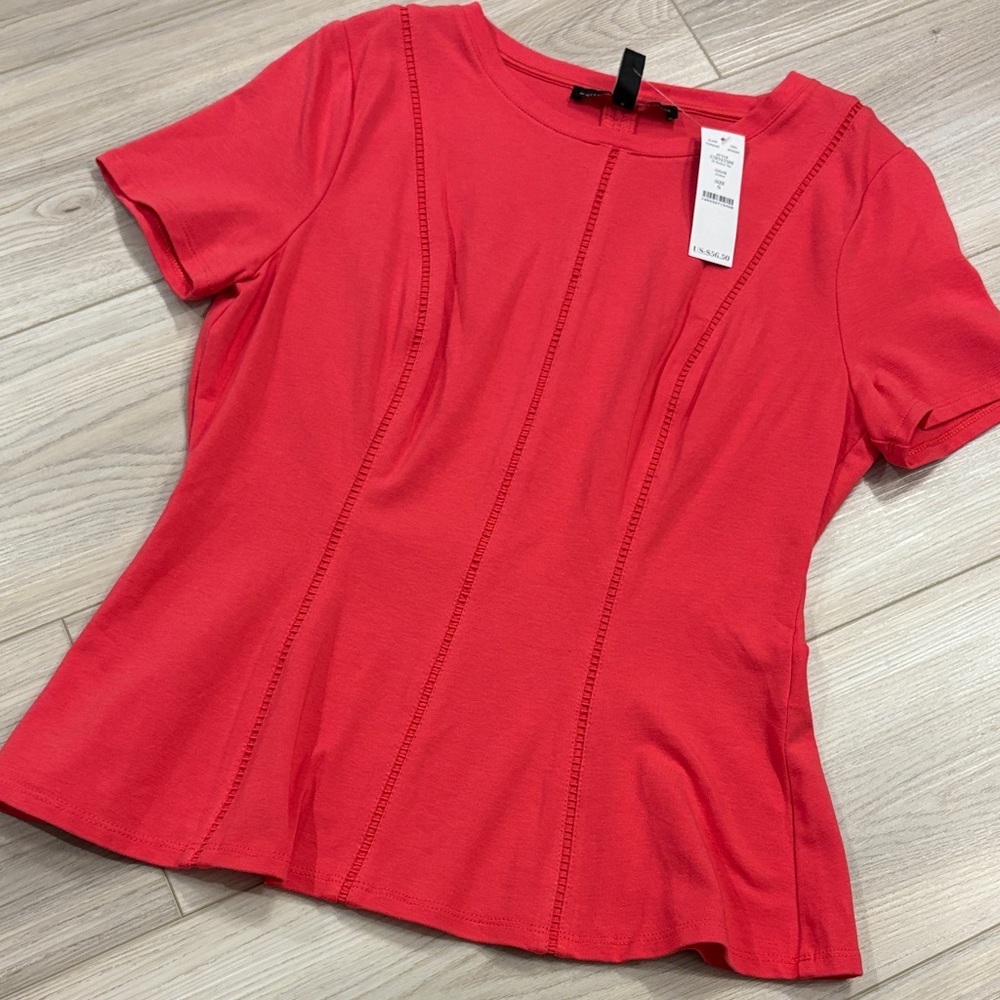WHBM Bodice tee in azalea (color)